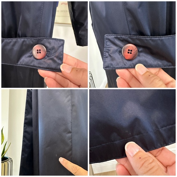 Vintage 80’s Navy Blue Nylon Trench Coat - Picture 16 of 16